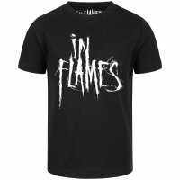 In Flames (Logo) - Kinder T-Shirt, schwarz, weiß, 104