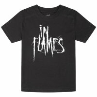 In Flames (Logo) - Kinder T-Shirt, schwarz, weiß, 92