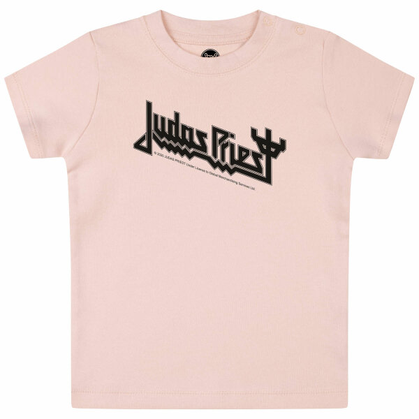 Judas Priest (Logo) - Baby T-Shirt, hellrosa, schwarz, 56/62