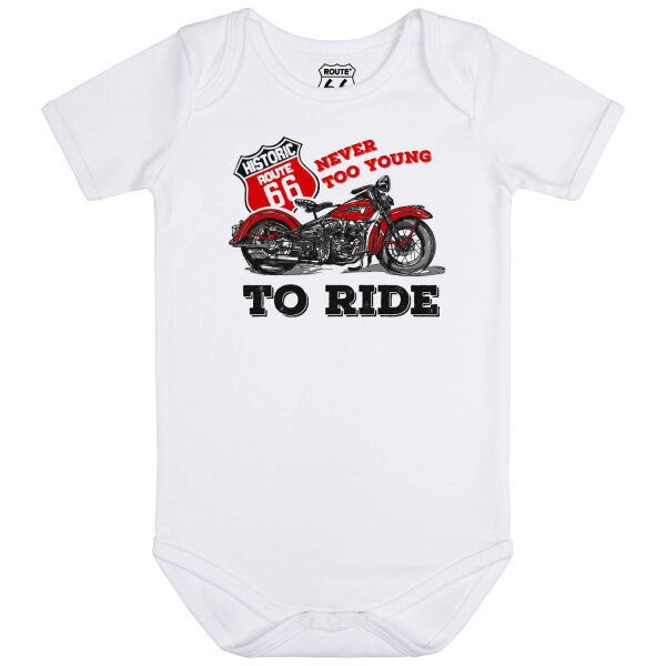 Route 66 (Never too young to ride) - Baby Body, weiß, mehrfarbig, 80/86