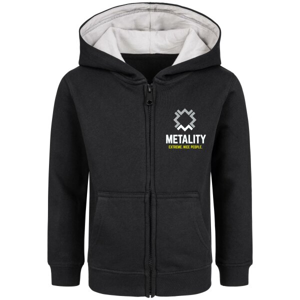 Metality (Logo) - Kinder Kapuzenjacke, schwarz, mehrfarbig, 104