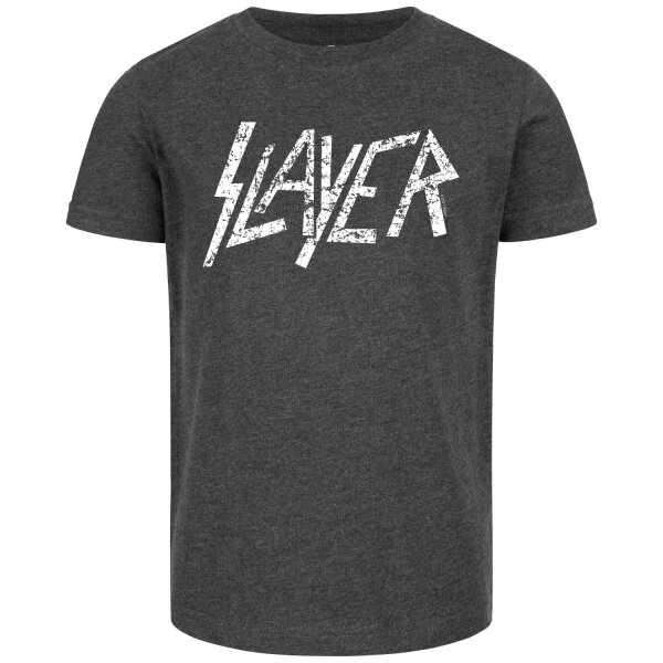 Slayer (Logo) - Kinder T-Shirt, charcoal, weiß, 116