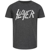 Slayer (Logo) - Kinder T-Shirt - charcoal - weiß - 116