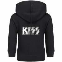 KISS (Distressed Logo) - Baby zip-hoody, black, white, 56/62