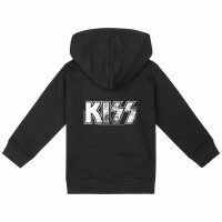 KISS (Distressed Logo) - Baby Kapuzenjacke, schwarz, weiß, 56/62