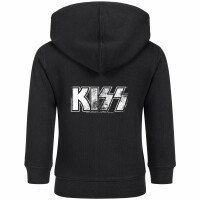 KISS (Distressed Logo) - Baby Kapuzenjacke, schwarz, weiß, 68/74
