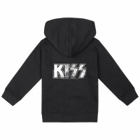 KISS (Distressed Logo) - Baby Kapuzenjacke, schwarz, weiß, 68/74