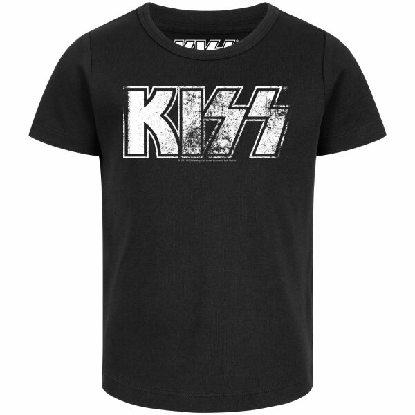 KISS (Distressed Logo) - Girly Shirt, schwarz, weiß, 104