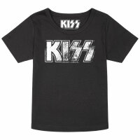 KISS (Distressed Logo) - Girly shirt, black, white, 104