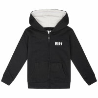 KISS (Distressed Logo) - Kinder Kapuzenjacke, schwarz, weiß, 116