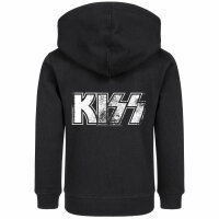 KISS (Distressed Logo) - Kids zip-hoody, black, white, 116