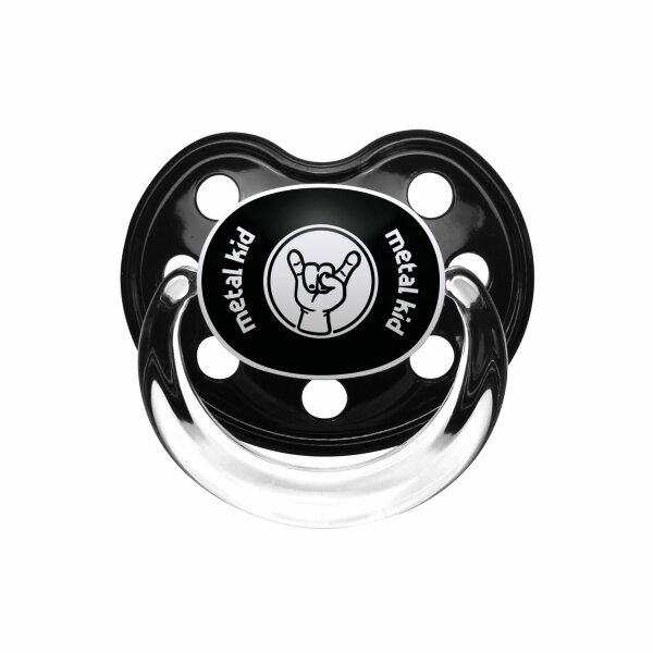 metal kid - Soother, black, white, Size 1