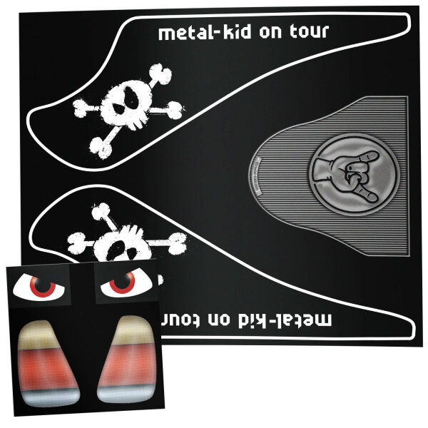 metal kid on tour - Bobby car stickerset, white, multicolour, one size