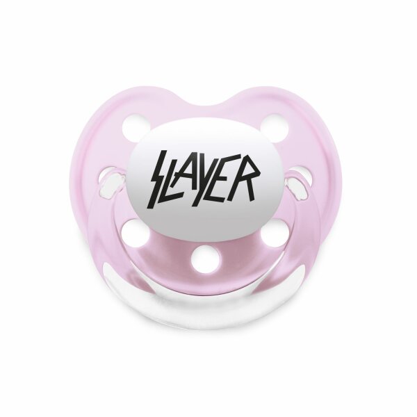 Slayer (Logo) - Schnuller, hellrosa, schwarz, Größe 1