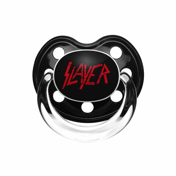 Slayer (Logo) - Schnuller, schwarz, rot, Größe 1