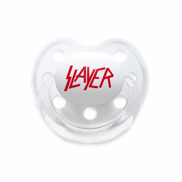 Slayer (Logo) - Soother, white, red, Size 1