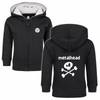 metalhead - Baby zip-hoody, black, white, 56/62