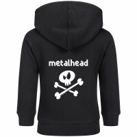 metalhead - Baby zip-hoody, black, white, 68/74