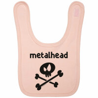 metalhead - Baby bib, pale pink, black, one size