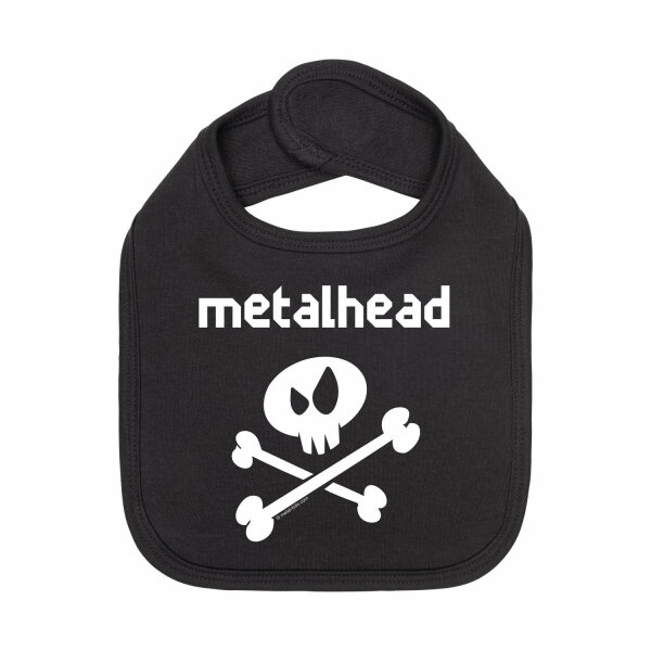 metalhead - Baby bib, black, white, one size
