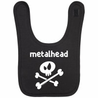 metalhead - Baby bib, black, white, one size