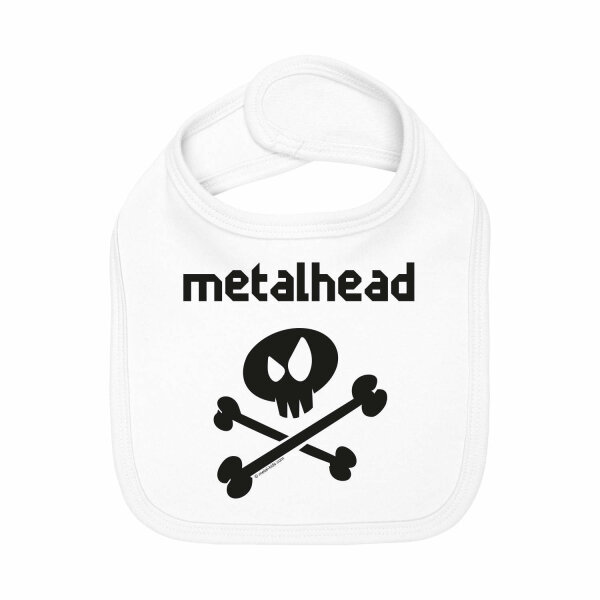metalhead - Baby Lätzchen, weiß, schwarz, one size