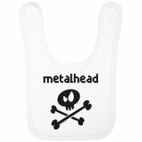 metalhead - Baby bib, white, black, one size