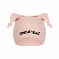 metalhead - Baby Mützchen, hellrosa, schwarz, one size