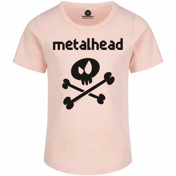 metalhead - Girly Shirt, hellrosa, schwarz, 116