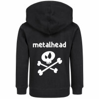 metalhead - Kids zip-hoody, black, white, 104