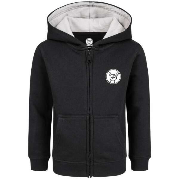 metalhead - Kids zip-hoody, black, white, 128