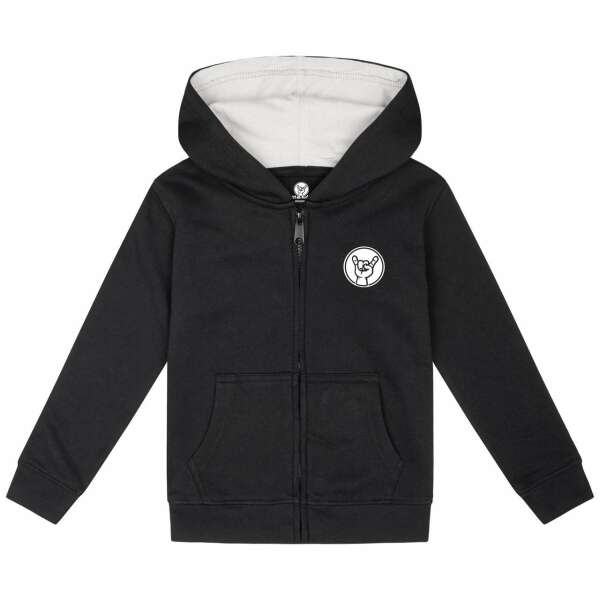 metalhead - Kids zip-hoody, black, white, 128