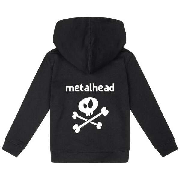 metalhead - Kinder Kapuzenjacke, schwarz, weiß, 128