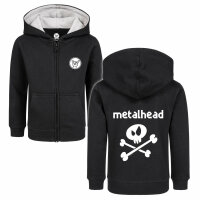 metalhead - Kids zip-hoody - black - white - 128