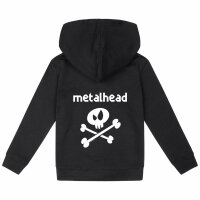 metalhead - Kids zip-hoody, black, white, 128