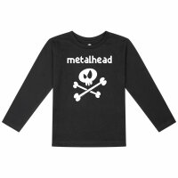 metalhead - Kids longsleeve, black, white, 104