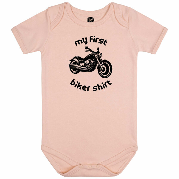 my first biker shirt - Baby bodysuit, pale pink, black, 56/62