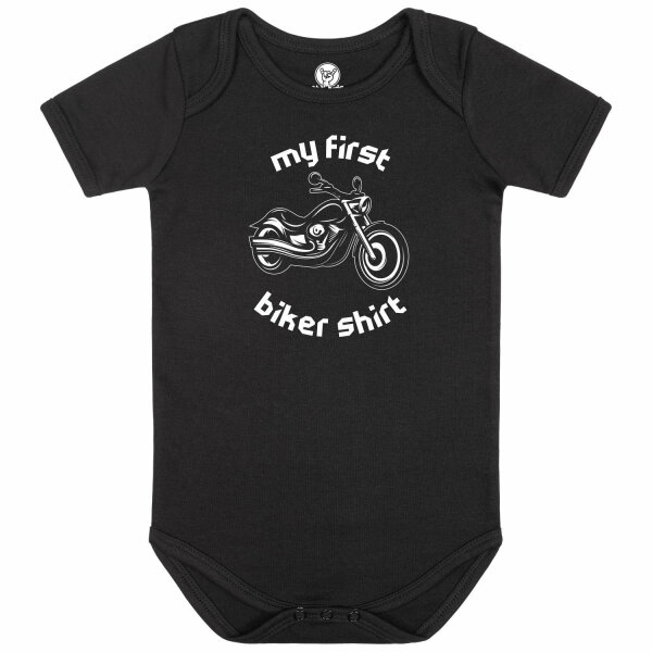 my first biker shirt - Baby bodysuit, black, white, 80/86