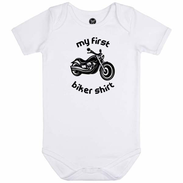 my first biker shirt - Baby Body, weiß, schwarz, 68/74