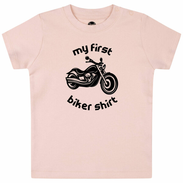 my first biker shirt - Baby t-shirt, pale pink, black, 56/62