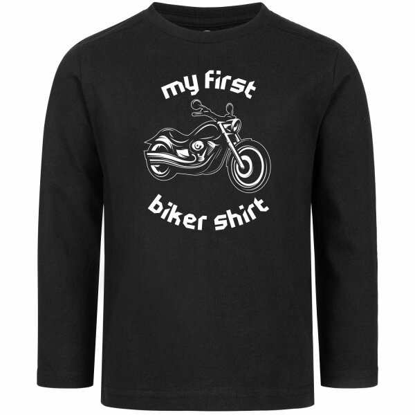 my first biker shirt - Kids longsleeve, black, white, 116