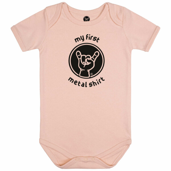 my first metal shirt - Baby bodysuit, pale pink, black, 56/62