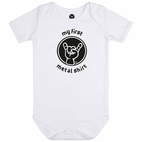 my first metal shirt - Baby bodysuit, white, black, 68/74