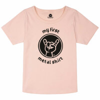 my first metal shirt - Girly shirt, pale pink, black, 104