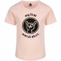 my first metal shirt - Girly Shirt, hellrosa, schwarz, 116