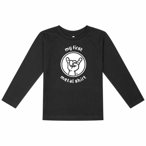 my first metal shirt - Kinder Longsleeve, schwarz, weiß, 116