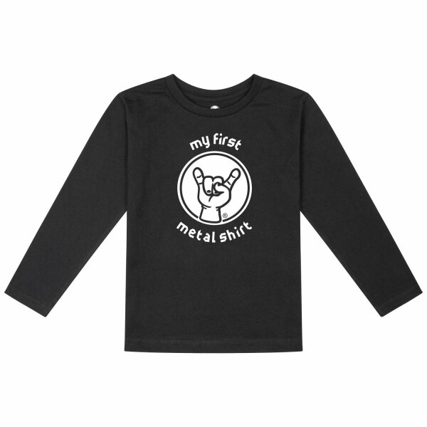 my first metal shirt - Kids longsleeve, black, white, 92