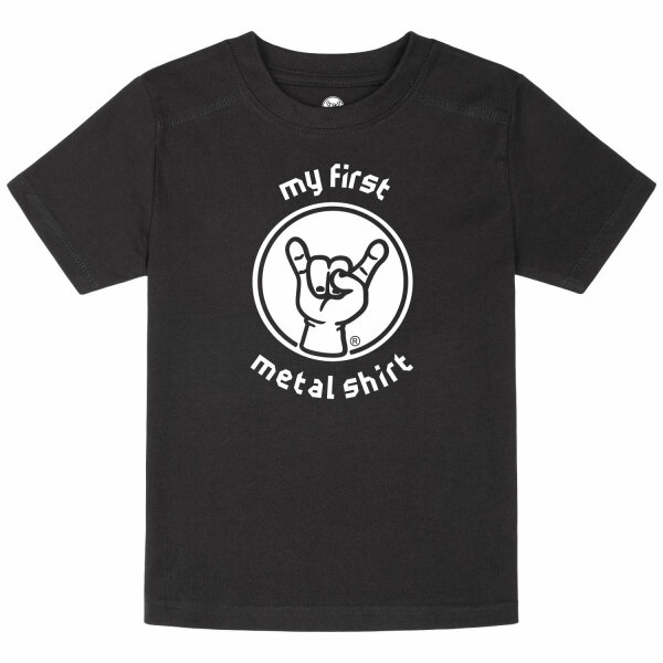 my first metal shirt - Kids t-shirt, black, white, 128