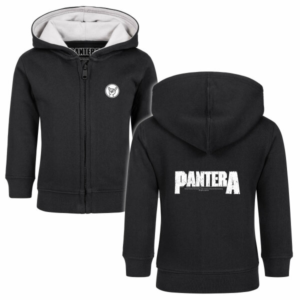 Pantera (Logo) - Baby Kapuzenjacke, schwarz, weiß, 80/86