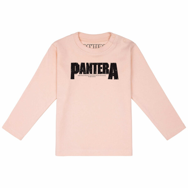 Pantera (Logo) - Baby Longsleeve, hellrosa, schwarz, 56/62